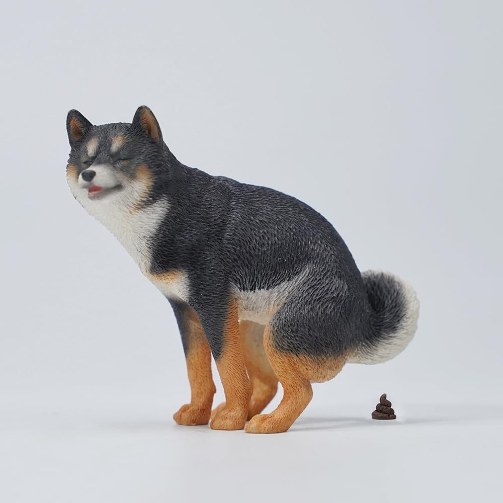 Amazon | JXK トイレタイム柴犬 柴犬フィギュ ハーフスクワット